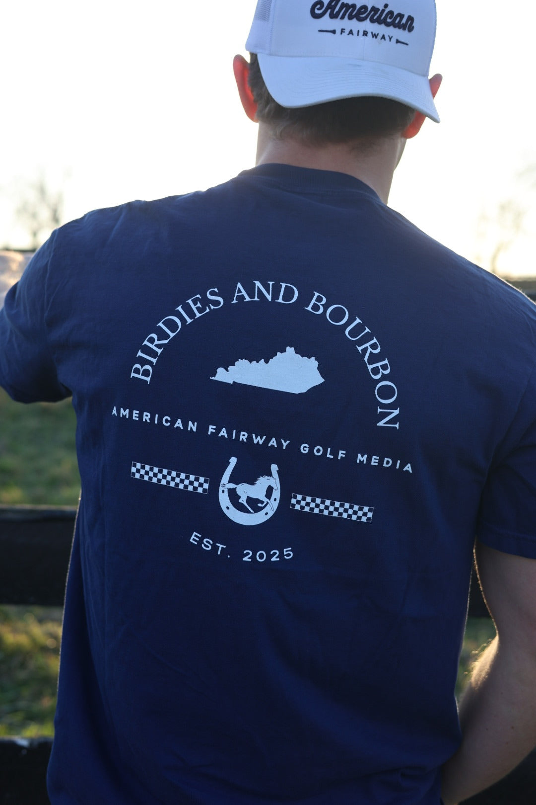 Navy Birdies & Bourbon Pocket Tee